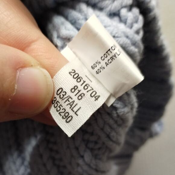 Vintage Y2K GAP Women's Size Large Light Blue Chunky Cable Knit Pullover Sweater - Picture 7 of 7